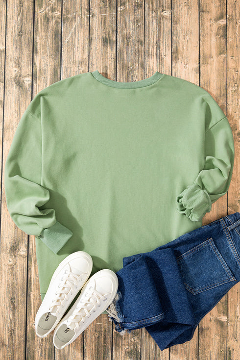Drop Shoulder Relaxed Fit Crew Neck Sweatshirt