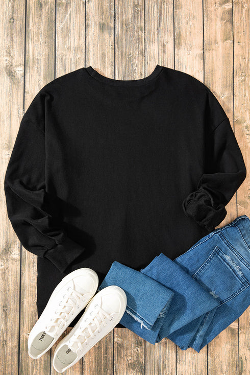 Drop Shoulder Relaxed Fit Crew Neck Sweatshirt