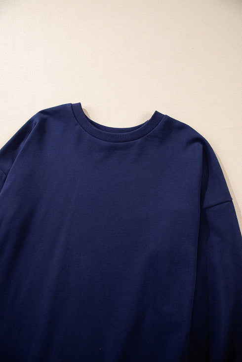Drop Shoulder Relaxed Fit Crew Neck Sweatshirt