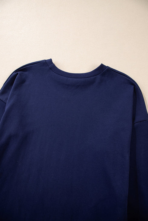 Drop Shoulder Relaxed Fit Crew Neck Sweatshirt