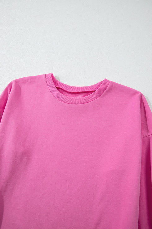 Drop Shoulder Relaxed Fit Crew Neck Sweatshirt