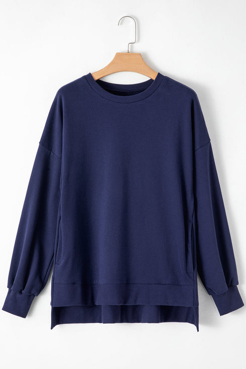 Drop Shoulder Relaxed Fit Crew Neck Sweatshirt