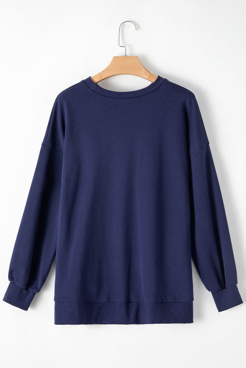 Drop Shoulder Relaxed Fit Crew Neck Sweatshirt