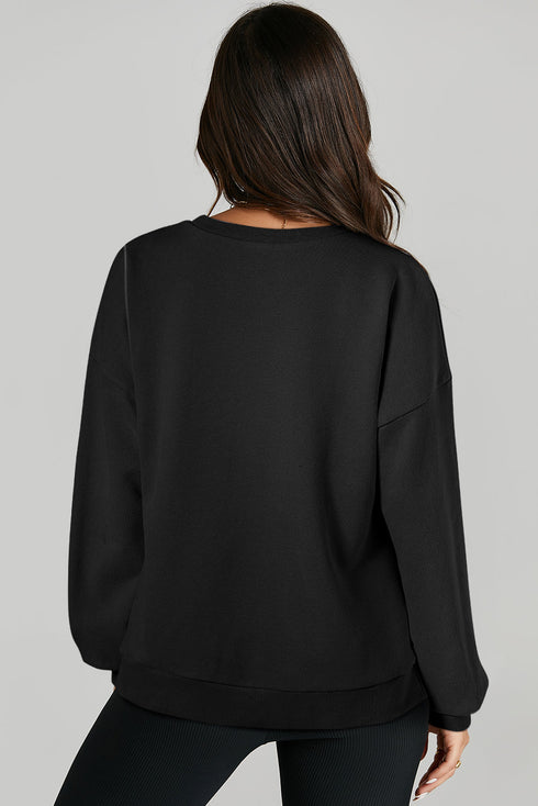 Drop Shoulder Relaxed Fit Crew Neck Sweatshirt