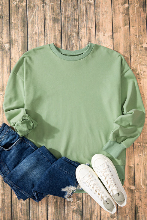 Drop Shoulder Relaxed Fit Crew Neck Sweatshirt