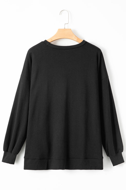 Drop Shoulder Relaxed Fit Crew Neck Sweatshirt