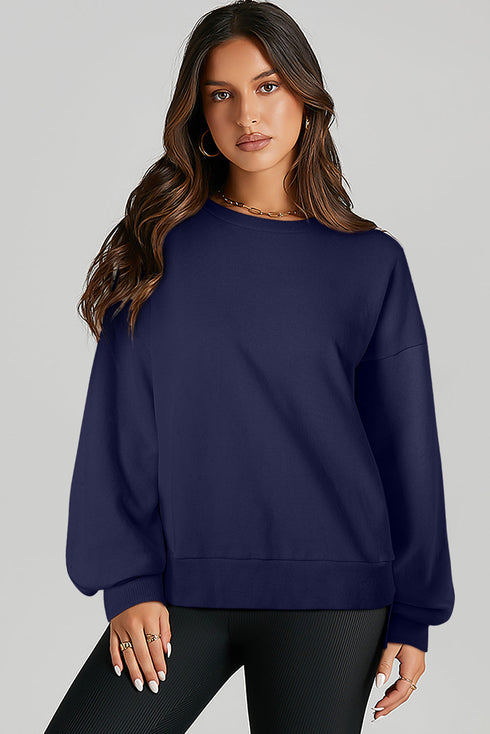 Drop Shoulder Relaxed Fit Crew Neck Sweatshirt