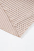 Drop Shoulder Ribbed Knit Lettuce Cuff Long Sleeve Top
