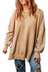 Drop Shoulder Ribbed Trim Oversized Sweatshirt