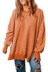Drop Shoulder Ribbed Trim Oversized Sweatshirt