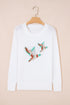 Drop Shoulder Round Neck Long Sleeve Pullover Sweater