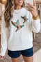 Drop Shoulder Round Neck Long Sleeve Pullover Sweater