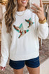 Drop Shoulder Round Neck Long Sleeve Pullover Sweater