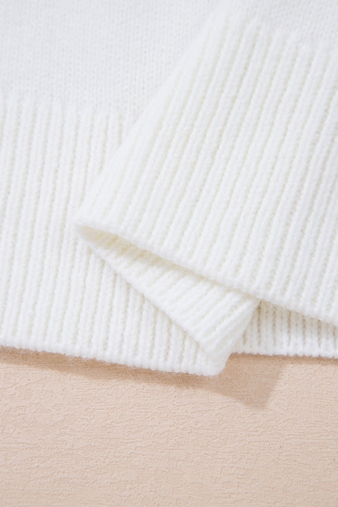 Drop Shoulder Round Neck Long Sleeve Pullover Sweater