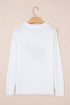 Drop Shoulder Round Neck Long Sleeve Pullover Sweater