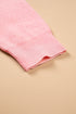 Drop Shoulder Round Neck Towel Embroidery Slogan Pullover Sweater