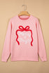 Drop Shoulder Round Neck Towel Embroidery Slogan Pullover Sweater