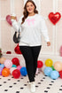 Drop Shoulder Statement Bow Accent Relaxed Pullover Sweatshirt