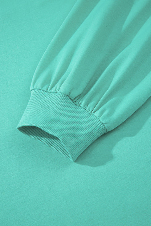Drop Shoulder V Neck Pullover Shorts Loungewear Set