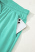 Drop Shoulder V Neck Pullover Shorts Loungewear Set