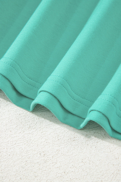Drop Shoulder V Neck Pullover Shorts Loungewear Set