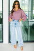 Drop Shoulder Waffle Texture Snap Button Collared Top