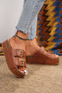 Dual Buckle Studded Platform Sole Slide Slippers
