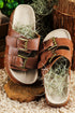 Dual Buckle Studded Platform Sole Slide Slippers