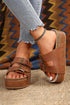 Dual Buckle Studded Platform Sole Slide Slippers