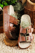 Dual Buckle Studded Platform Sole Slide Slippers