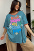 Dusk Blue Kind People are My Kind People Graphic Oversized Tee