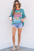 Dusk Blue Kind People are My Kind People Graphic Oversized Tee