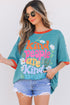 Dusk Blue Kind People are My Kind People Graphic Oversized Tee