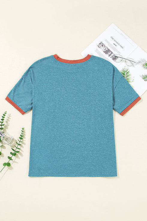 Dusk Blue Kind People are My Kind People Graphic Oversized Tee