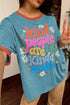 Dusk Blue Kind People are My Kind People Graphic Oversized Tee