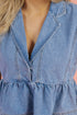 Dusk Blue Lapel Denim Babydoll Top