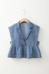 Dusk Blue Lapel Denim Babydoll Top