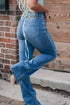 Dusk Blue Pearl Boot Cut Denim Jeans