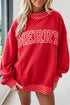 Polka Dot Letter Print Trim Mock Neck Sweatshirt