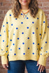 Round Neck Long Sleeve Polka Dot Sweatshirt