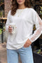 Lace Patchwork Round Neck Long Sleeve Top