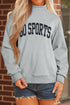Bold Athletic Letter Graphic Mock Neck Sweatshirt