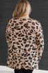 Leopard Print Long Sleeve V Neck Tunic Jacket