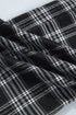French Plaid Drawstring Waist Wide Leg Pants