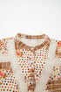 Floral Lace Trim Button Down Long Sleeve Blouse