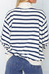 Striped Sequin Rugby Print Mock Neck Sweatshirt