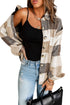 Paneled Pocketed Button Down Long Sleeve Plaid Shacket
