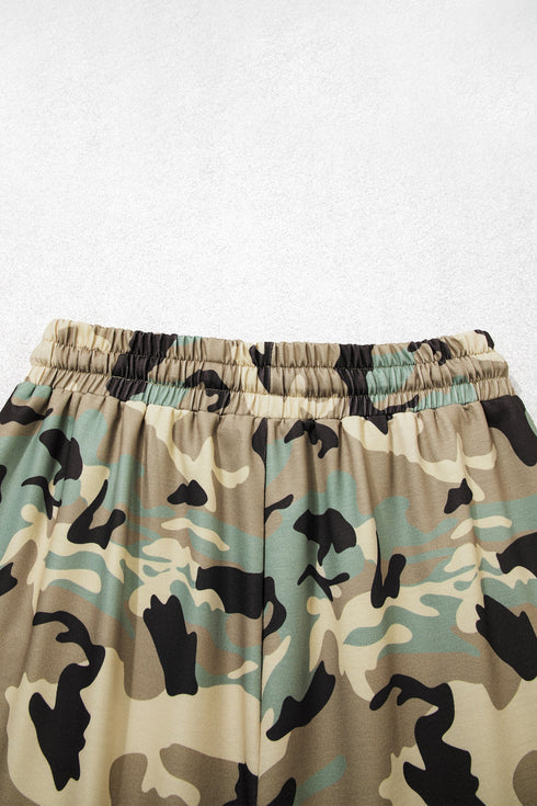 Camouflage Print Street Fashion Drawstring Shift Pants
