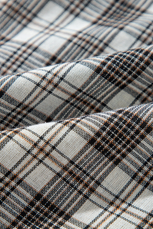 Southern Belle Checkered Plaid Loose Fit Hooded Shacket