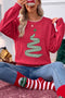 Tree Applique Stitched Detail Graphic Motif Sweater
